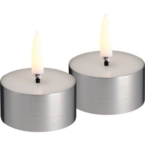 Uyuni Lighting Fyrfadslys m. Smelteeffekt LED 2 stk. �4,1xH2,3 cm, S�lvfinish