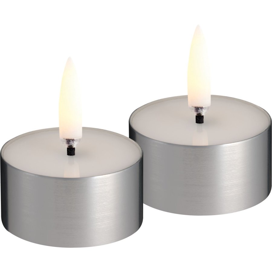 Uyuni Lighting Fyrfadslys m. Smelteeffekt LED 2 stk. �4,1xH2,3 cm, S�lvfinish