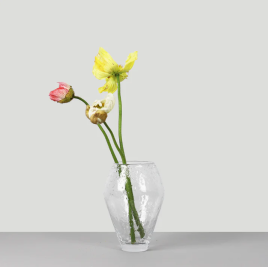 Ro Collection Crushed Glass Vase 13,9 cm, Klar