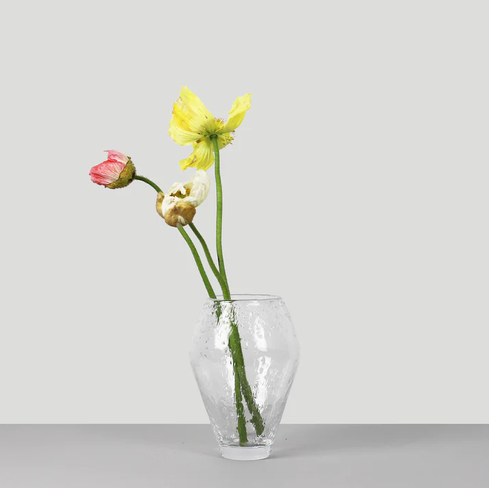 Ro Collection Crushed Glas Vase 13,9 cm, Klar