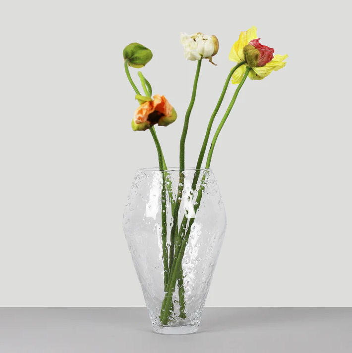 Ro Collection Crushed Glas Vase 19.2 cm, Klar