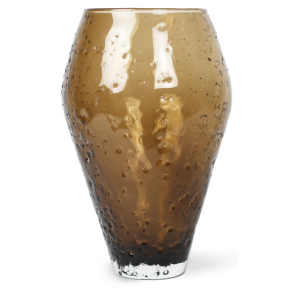 Ro Collection Crushed Glas Vase 19.2 cm, Sepia Brown