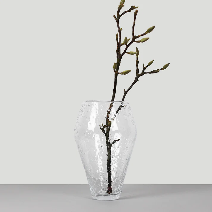 Ro Collection Crushed Glas Vase 19.2 cm, Klar