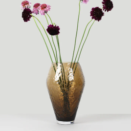 Ro Collection Crushed Glass Vase Ø19,2 cm, Sepia Brown