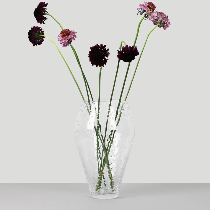 Ro Collection Crushed Glas Vase 19.2 cm, Klar