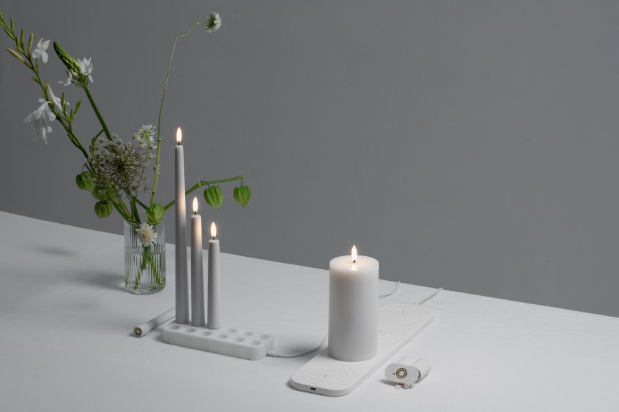 Uyuni Lighting Kronelys LED 2 stk. �2,3xH25 cm, Nordic White