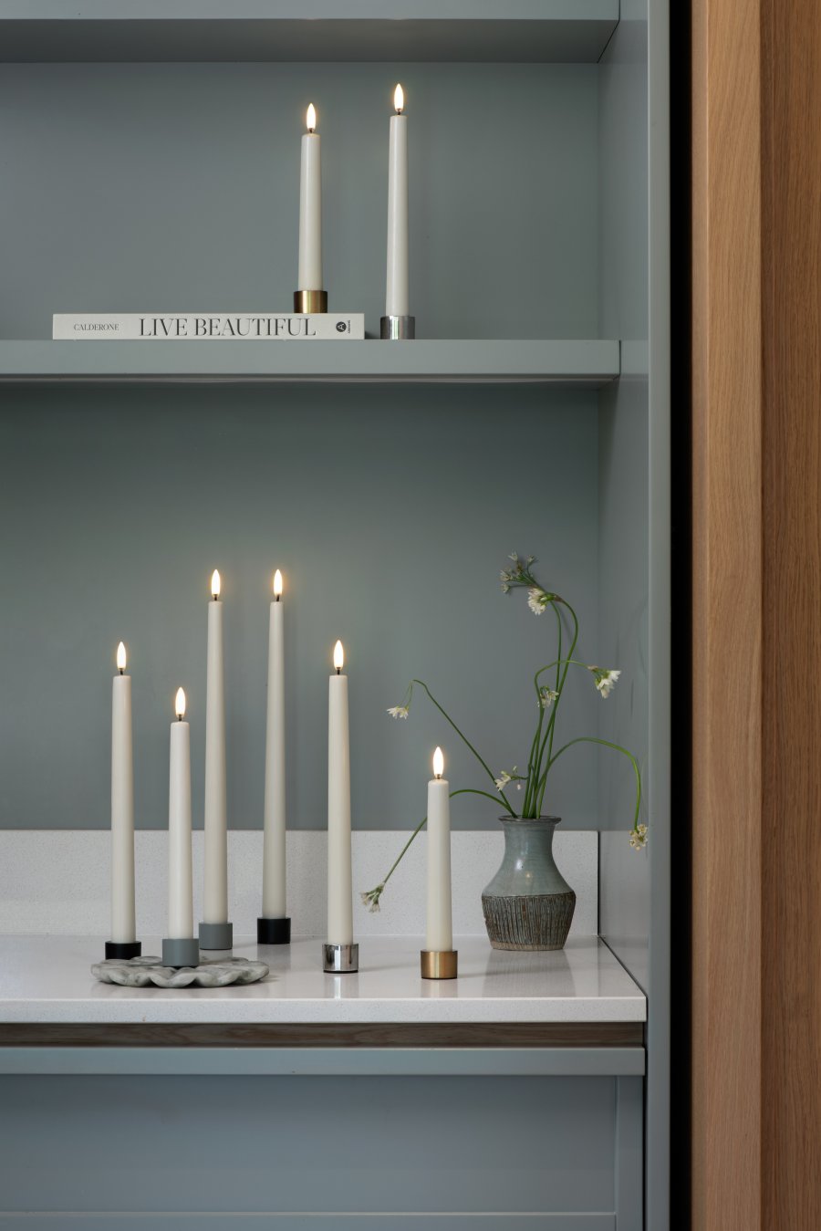 Uyuni Lighting Kronelys LED 2 stk. �2,3xH25 cm, Nordic White