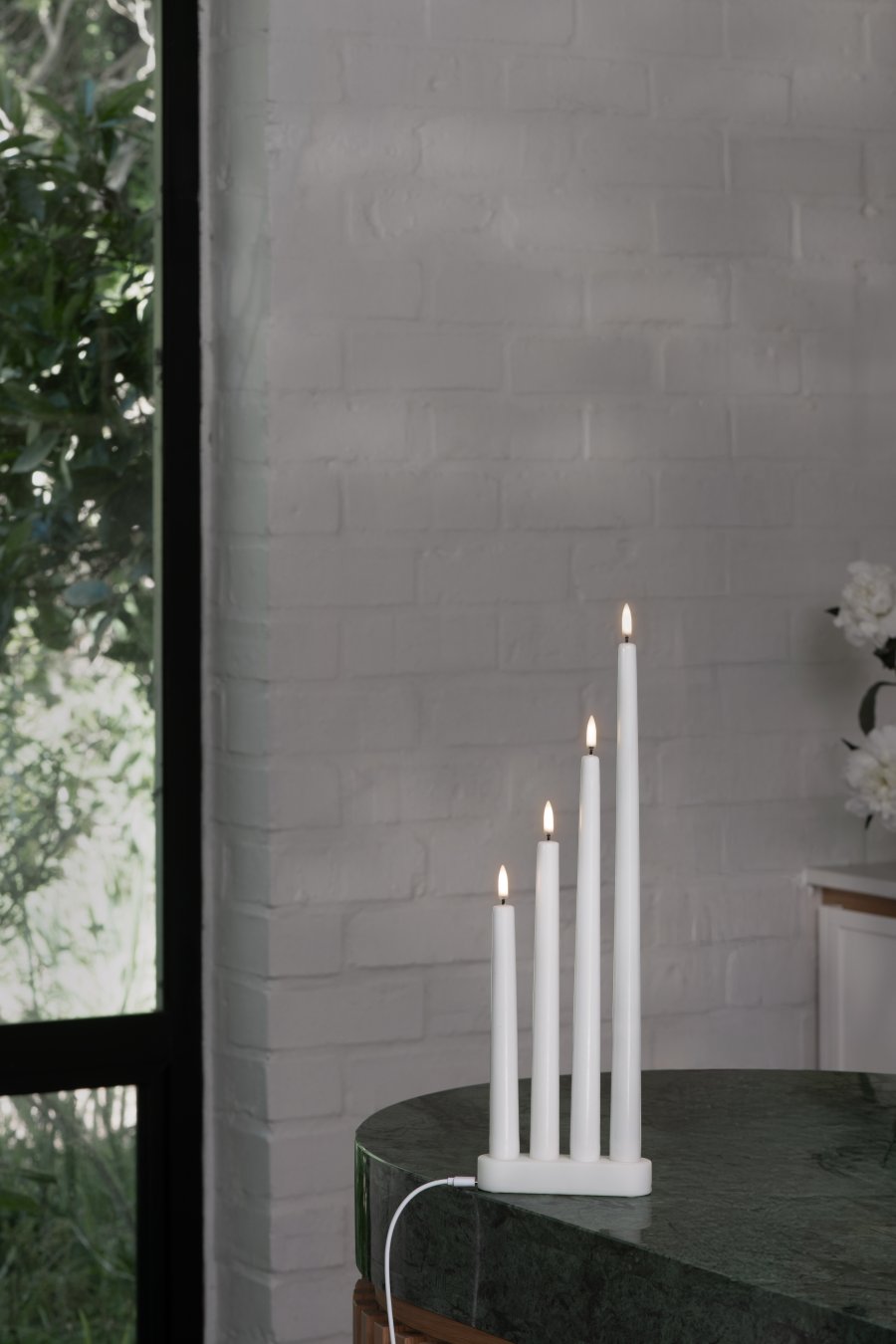 Uyuni Lighting Kronelys LED 2 stk. �2,3xH25 cm, Nordic White