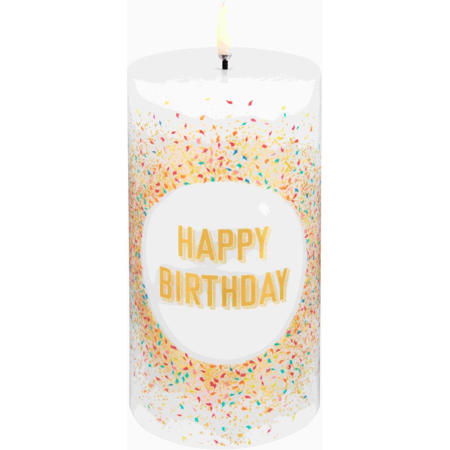 Uyuni Lighting Bloklys Birthday 01 LED 7,8xH15 cm, Hvid
