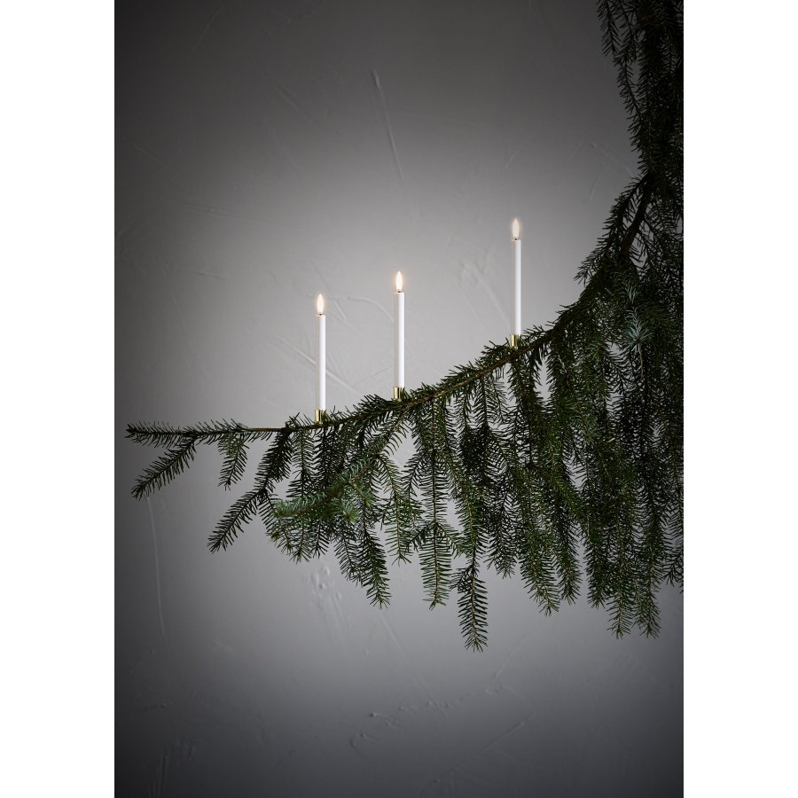 Uyuni Lighting Juletrslys m. Klips LED 4 stk. 1,3xH13,8 cm, Hvid Plastik