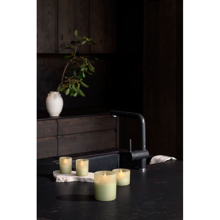 Uyuni Lighting Glaslys 2 stk. 6xH7 cm, Light Green Leaf