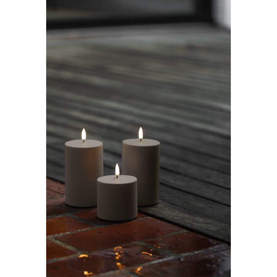 Uyuni Lighting Bloklys Udendrs LED 7,8xH12,7 cm, Sandstone Plastik