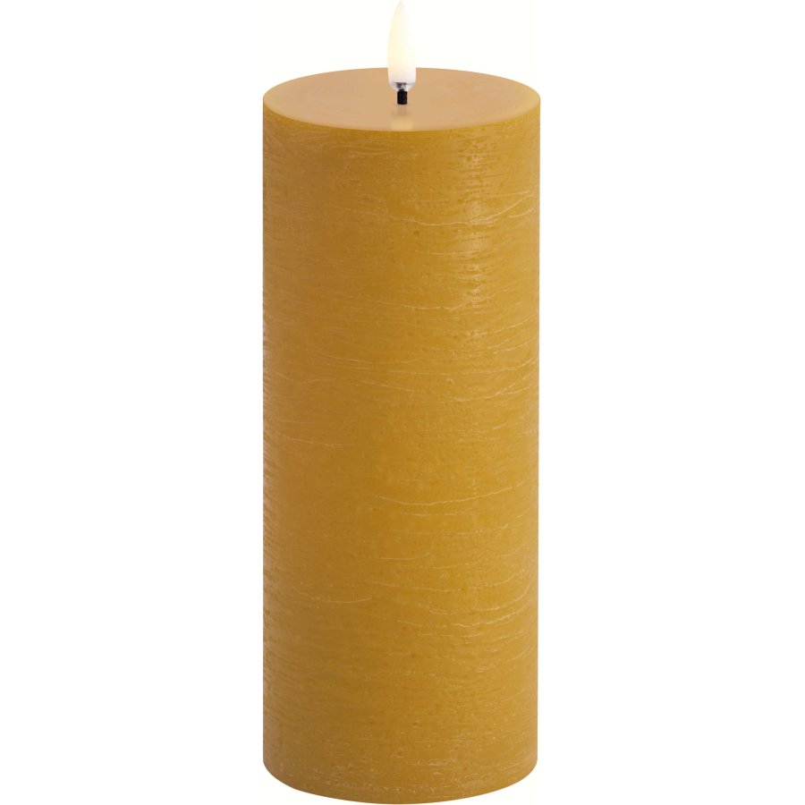 Uyuni Lighting Bloklys LED 7,8xH20 cm, Curry Yellow/rustik