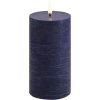 Uyuni Lighting Bloklys LED 7,8xH15 cm, Dark Blue/rustik