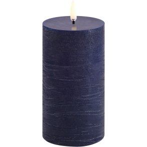 Uyuni Lighting Bloklys LED 7,8xH15 cm, Dark Blue/rustik