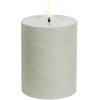 Uyuni Lighting Bloklys LED 7,8xH10 cm, Dusty Green/rustik