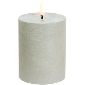 Uyuni Lighting Bloklys LED 7,8xH10 cm, Dusty Green/rustik