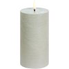 Uyuni Lighting Bloklys LED 7,8xH15 cm, Dusty Green/rustik