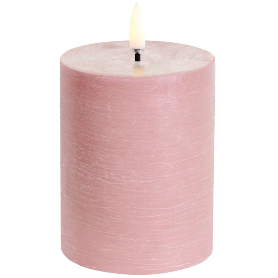 Uyuni Lighting Bloklys LED 7,8xH10 cm, Dusty Rose/rustik
