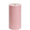 Uyuni Lighting Bloklys LED 7,8xH15 cm, Dusty Rose/rustik