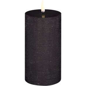 Uyuni Lighting Bloklys LED 7,8xH15 cm, Forest Black/rustik