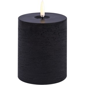 Uyuni Lighting Bloklys Rustik m. Smelteeffekt LED 7,8xH10 cm, Forest Black