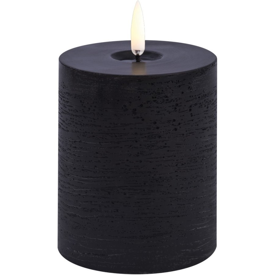 Uyuni Lighting Bloklys Rustik m. Smelteeffekt LED 7,8xH10 cm, Forest Black
