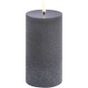 Uyuni Lighting Bloklys LED 7,8xH15 cm, Grey/rustik