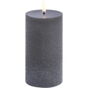 Uyuni Lighting Bloklys LED 7,8xH15 cm, Grey/rustik