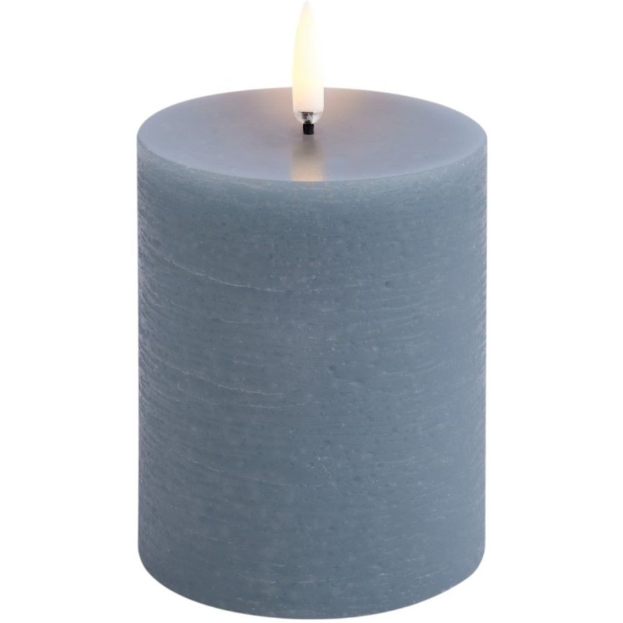 Uyuni Lighting Bloklys LED 7,8xH10 cm, Hazy Blue/rustik