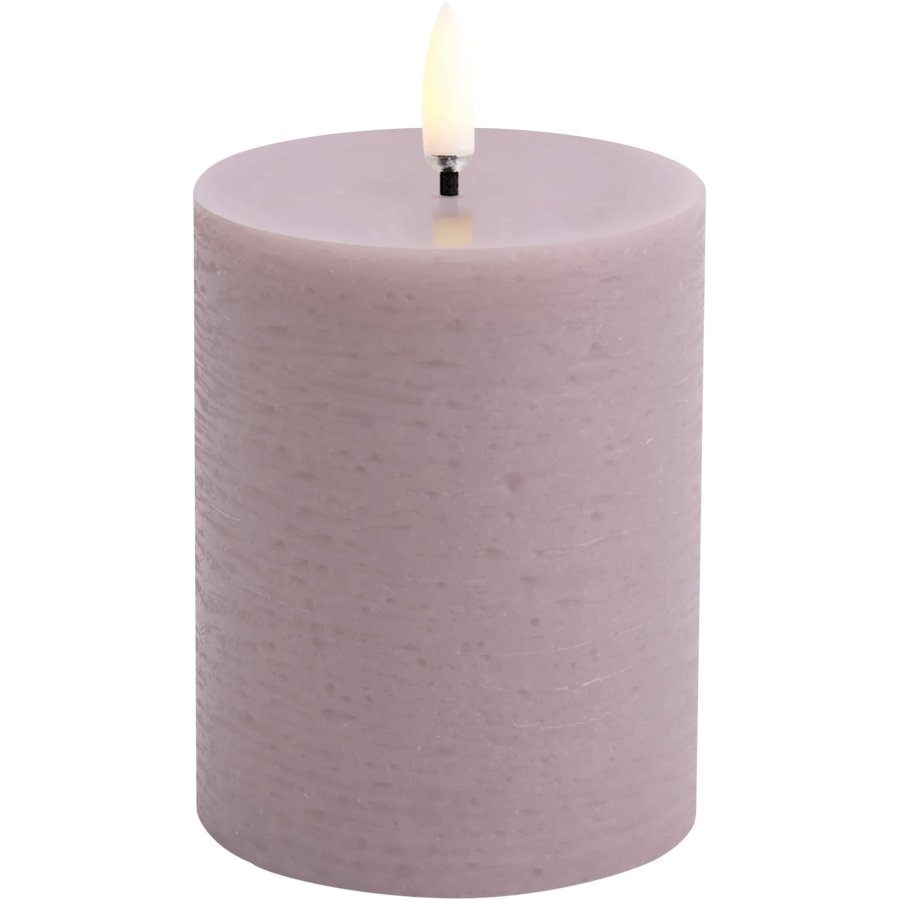 Uyuni Lighting Bloklys LED 7,8xH10 cm, Light Lavender/rustik
