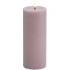 Uyuni Lighting Bloklys LED 7,8xH20 cm, Light Lavender/rustik