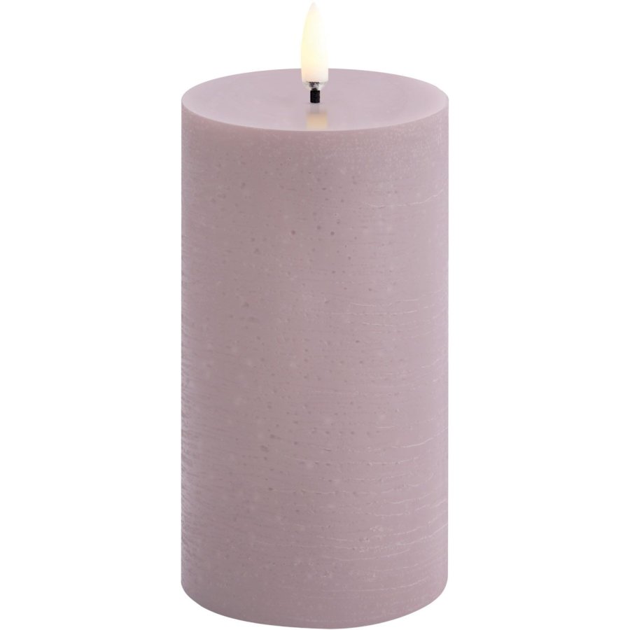 Uyuni Lighting Bloklys LED 7,8xH15 cm, Light Lavender/rustik