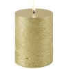 Uyuni Lighting Bloklys LED 7,8xH10 cm, Metallic Gold/rustik