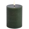 Uyuni Lighting Bloklys LED 7,8xH10 cm, Olive Green/rustik