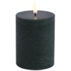 Uyuni Lighting Bloklys LED 7,8xH10 cm, Pine Green/rustik
