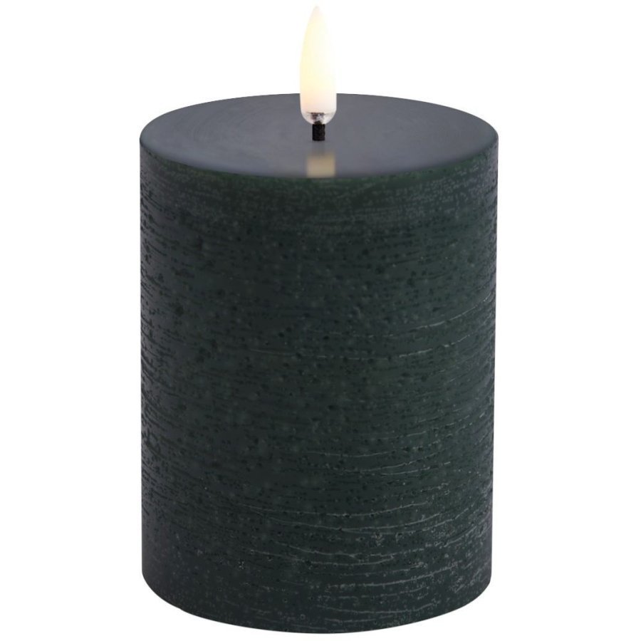 Uyuni Lighting Bloklys LED 7,8xH10 cm, Pine Green/rustik