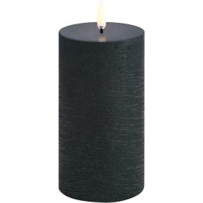 Uyuni Lighting Bloklys LED 7,8xH15 cm, Pine Green/rustik