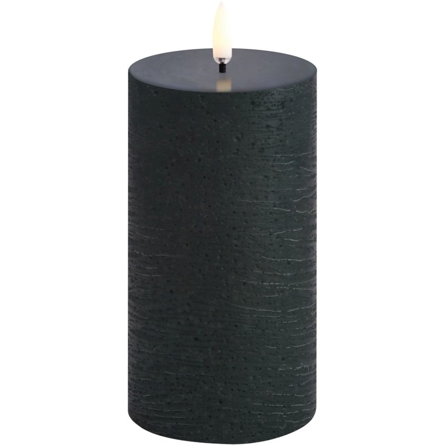 Uyuni Lighting Bloklys LED 7,8xH15 cm, Pine Green/rustik