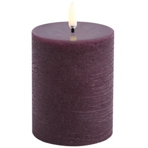 Uyuni Lighting Bloklys LED 7,8xH10 cm, Plum/rustik