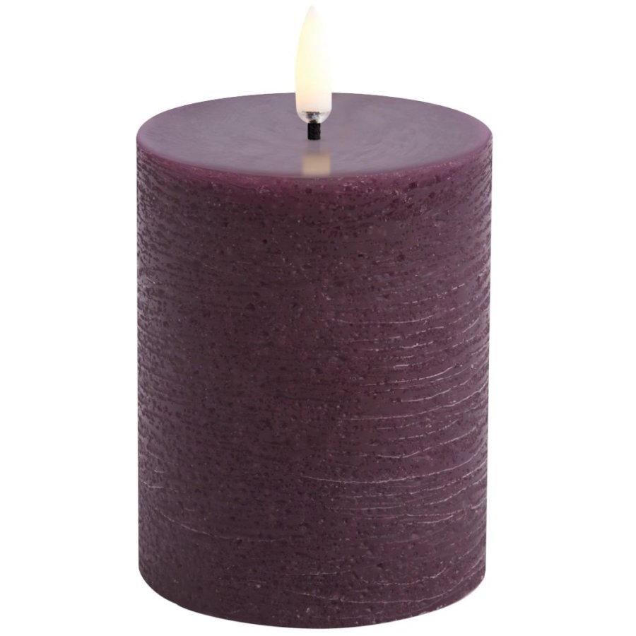 Uyuni Lighting Bloklys LED 7,8xH10 cm, Plum/rustik