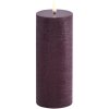 Uyuni Lighting Bloklys LED 7,8xH20 cm, Plum/rustik