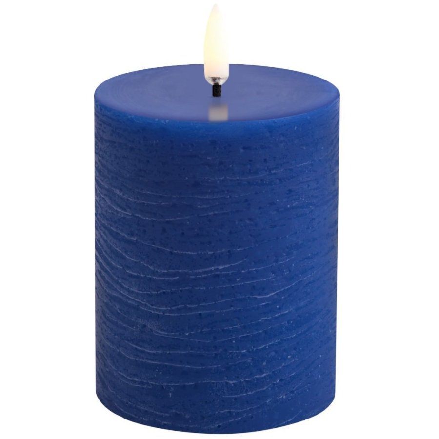 Uyuni Lighting Bloklys LED 7,8xH10 cm, Royal Blue/rustik