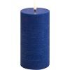 Uyuni Lighting Bloklys LED 7,8xH15 cm, Royal Blue/rustik