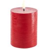 Uyuni Lighting Bloklys LED 7,8xH10 cm, Red/rustik