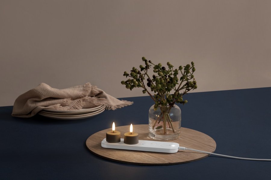 Uyuni Lighting Fyrfadslys 400 LED 3,9xH2 cm, Sandstone Plastik