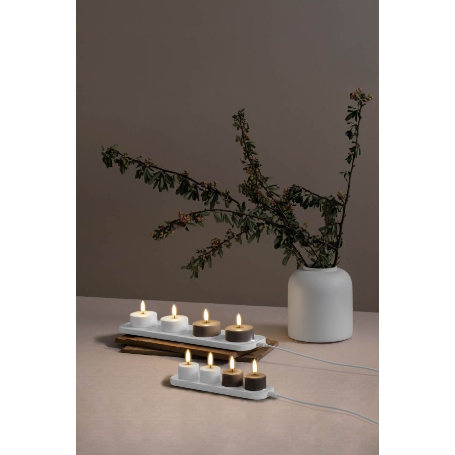 Uyuni Lighting Genopladeligt Fyrfadslys LED 2 stk. 6xH2,3 cm, Sandstone Plain