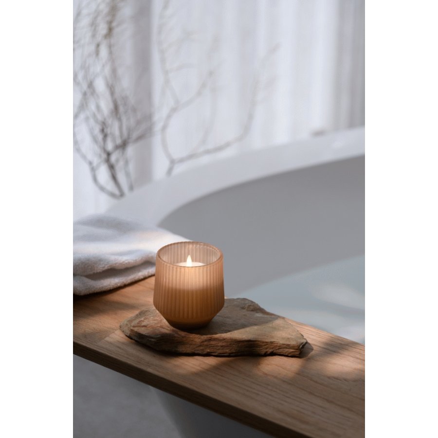 Uyuni Lighting Duftglaslys LED 8,5xH9,5 cm, Uplift Beige