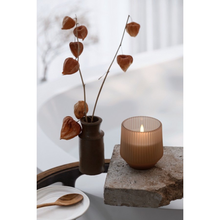 Uyuni Lighting Duftglaslys LED 8,5xH9,5 cm, Uplift Beige