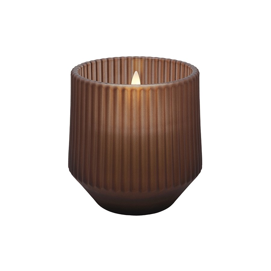 Uyuni Lighting Duftglaslys LED 8,5xH9,5 cm, Awaken Brown